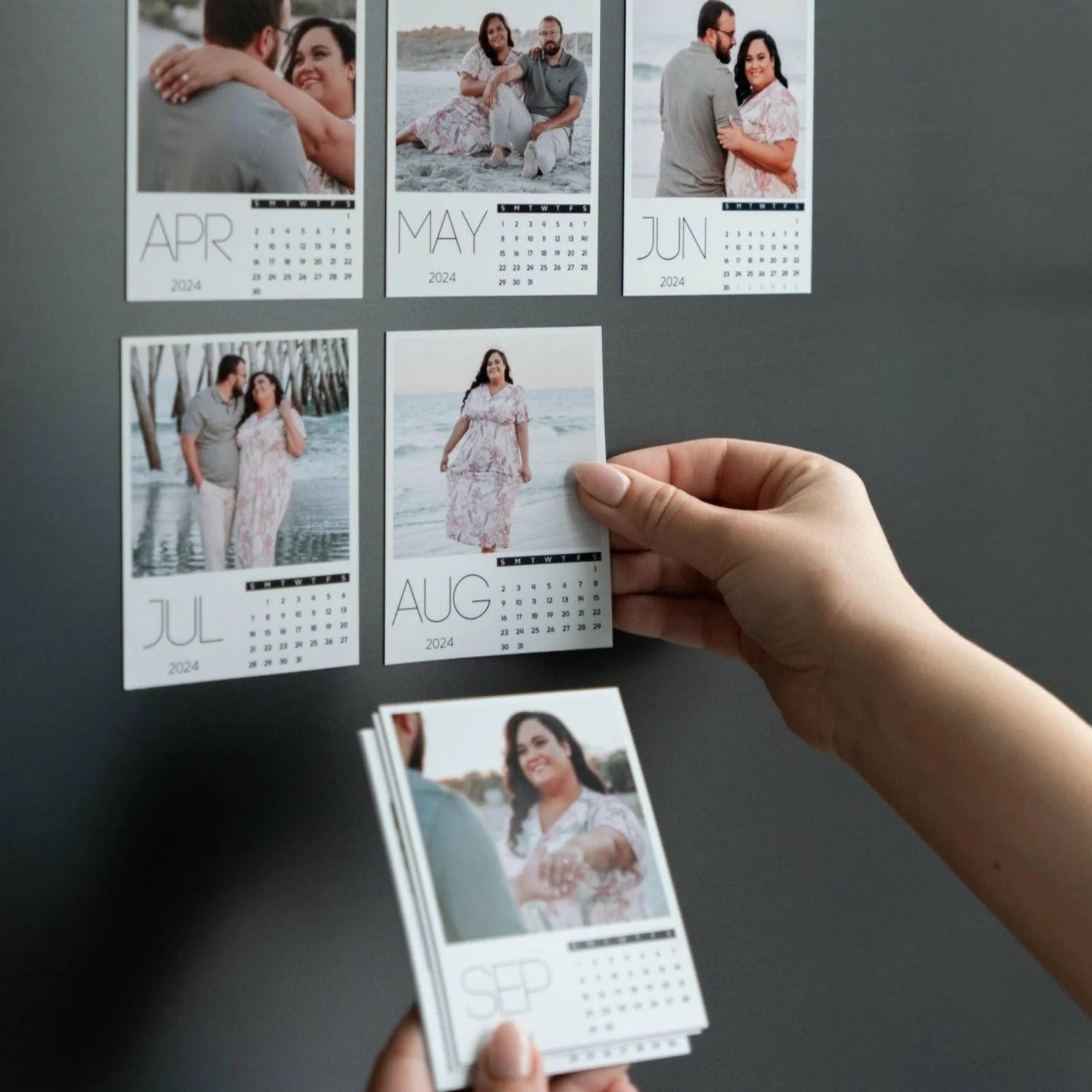 Custom magnetic calendar with personalized photos