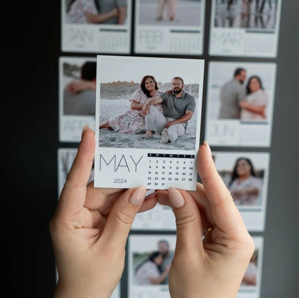 Custom magnetic calendar with personalized photos